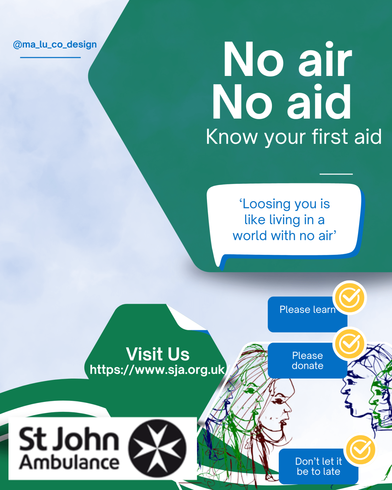 Green and Blue Modern First Aid Kit Supplies Poster (2)